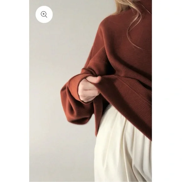 Na Nin rippled cotton oversized sweatshirt one size color cinnamon - Picture 4 of 12